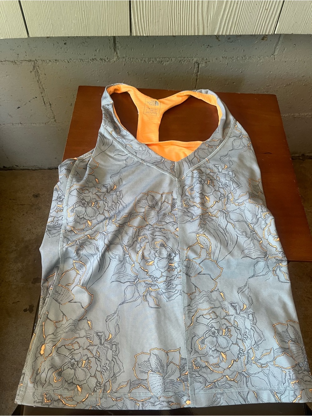 The North Face Peach Workout Tank with Blue Logo